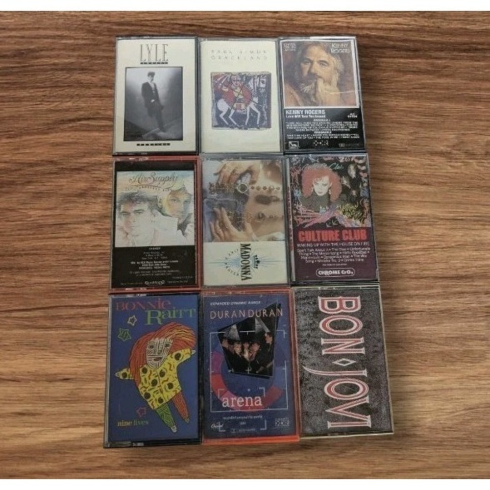Lot Of 9 Cassettes Tapes 1980s Duran Duran Madonna Bon Jovi Rock Pop Vtg #2